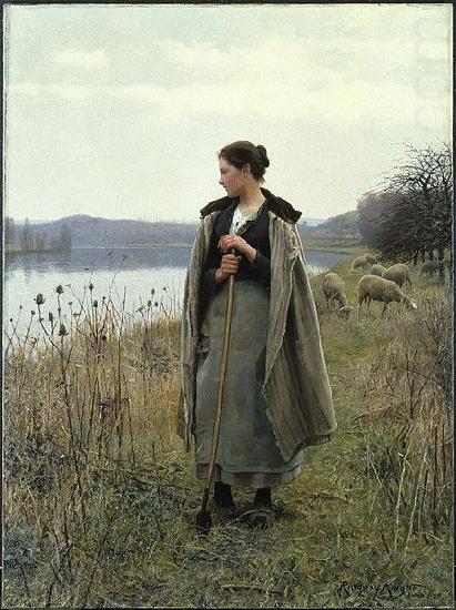 Daniel Ridgeway Knight Shepherdess of Rolleboise china oil painting image